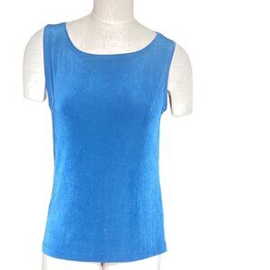 Chico's Travelers Travel Tank Top Wrinkle Resistant Sz 2 (L/12) Blue #115D